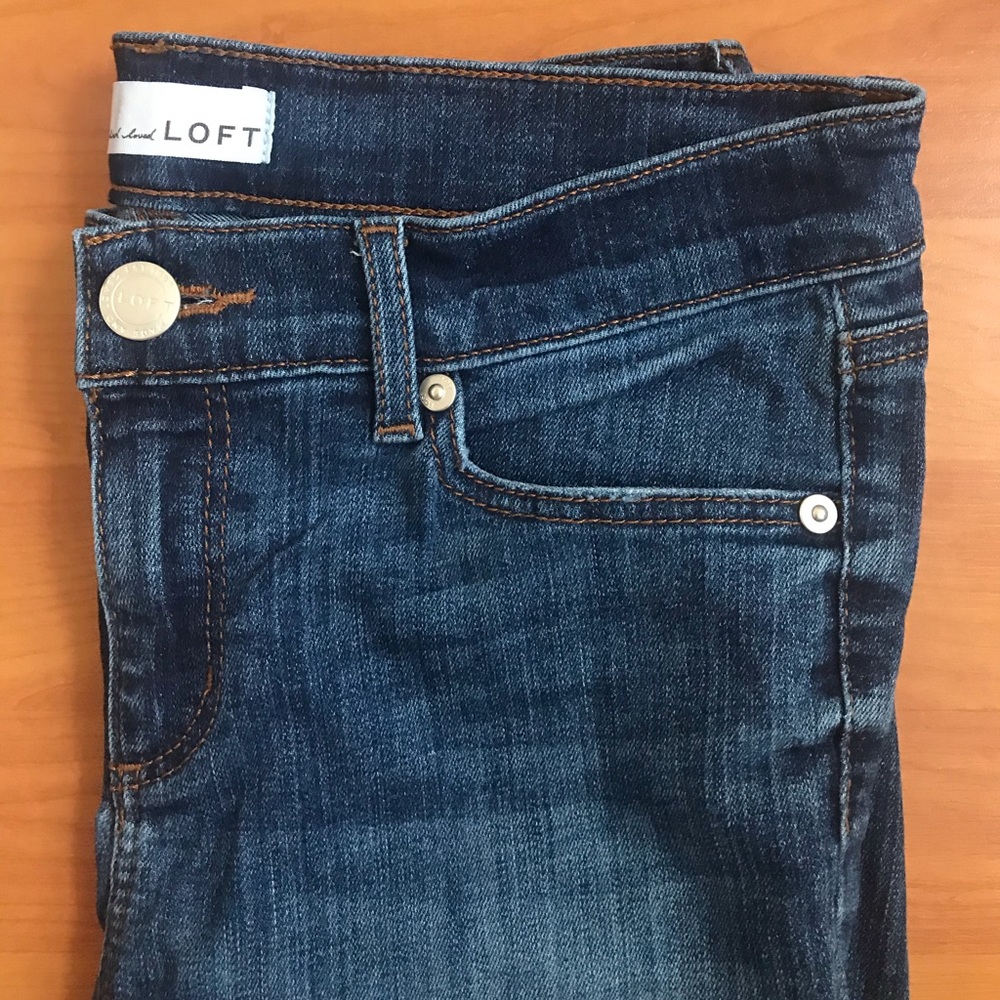 Loft Frayed Skinny Jeans